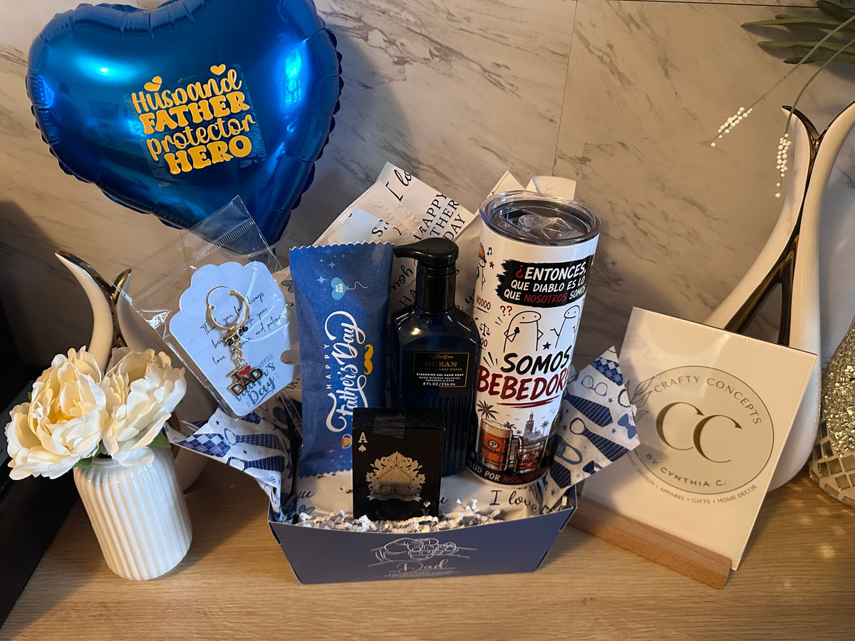 Personalized Gift Basket for Him | Custom Tumbler, Keychain & Self-Care Set Crafty Concepts by Cynthia