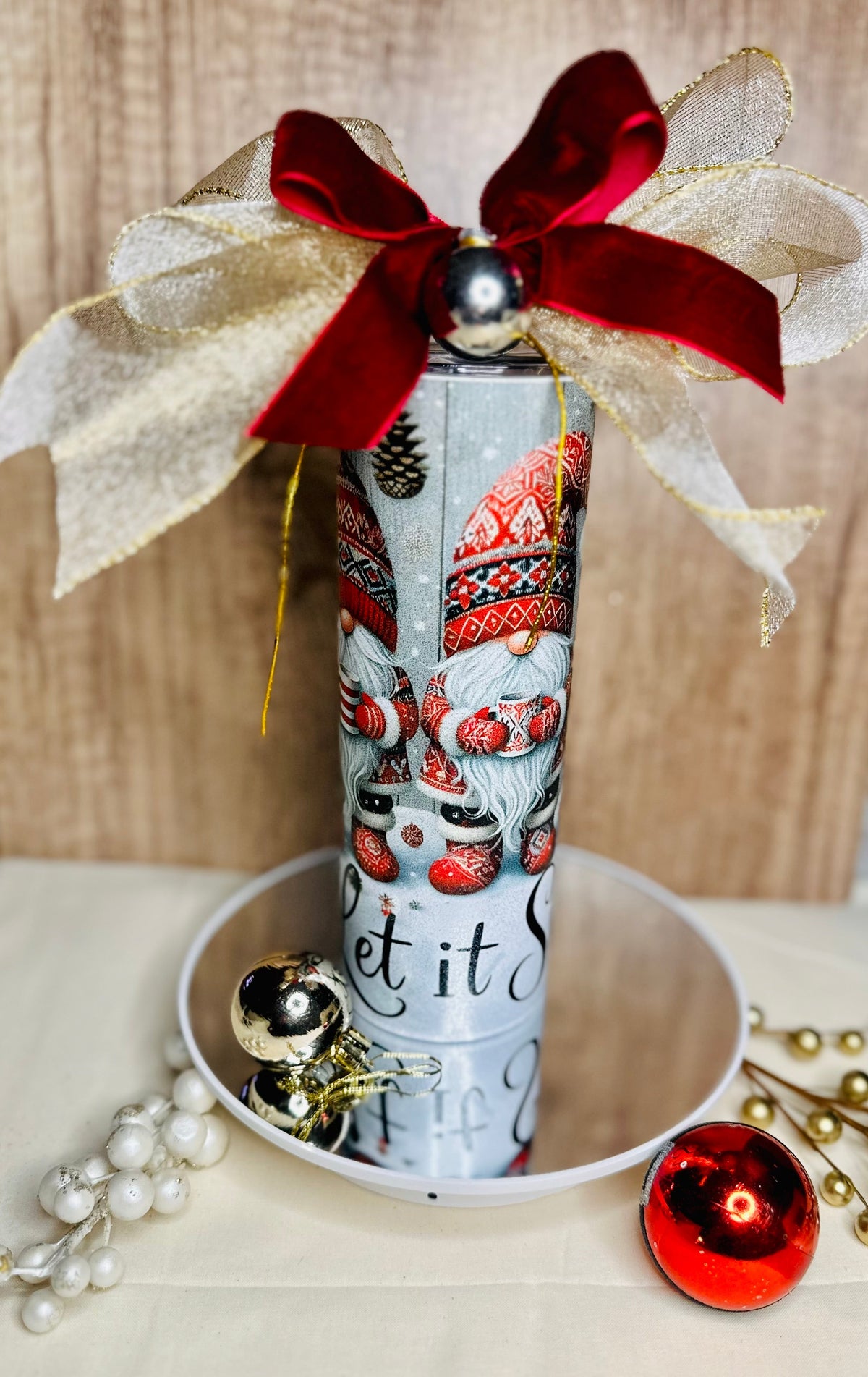 Christmas "Let it Snow" 20 oz Tumbler Crafty Concepts by Cynthia