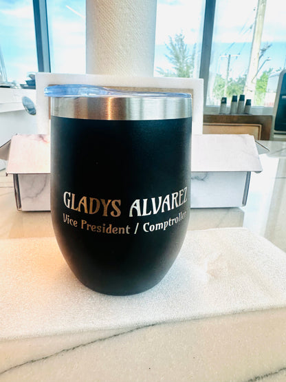 Personalized Corporate Executive Gift – Custom Desk Nameplate & Engraved Tumbler