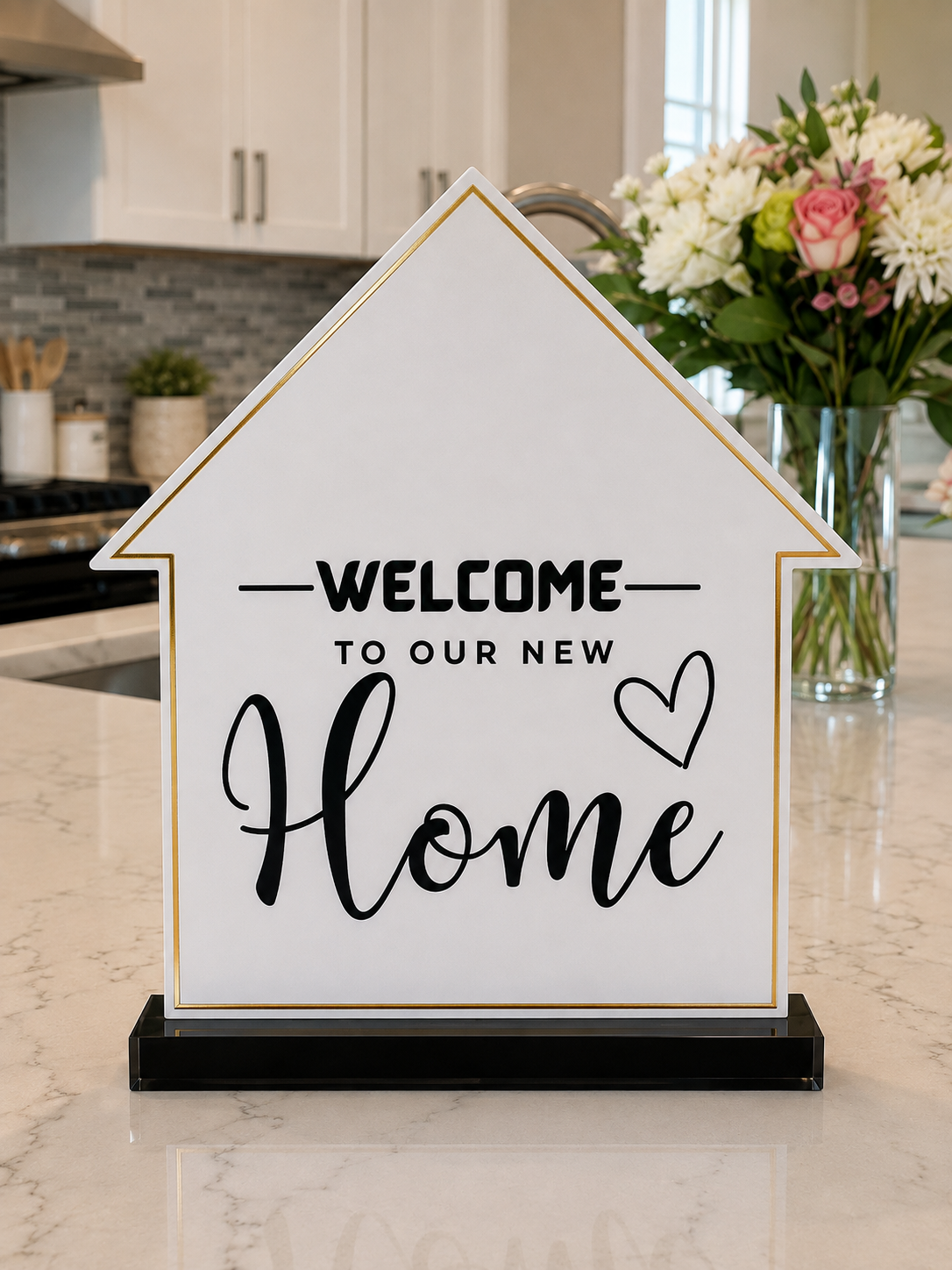 “Welcome to Your New Home” house sign