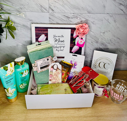 Mother’s Day Personalized Gift Set | Floral Box with Custom Acrylic Name, Jewelry & Keepsakes | Luxury Gift for Mom |Limited Preorder