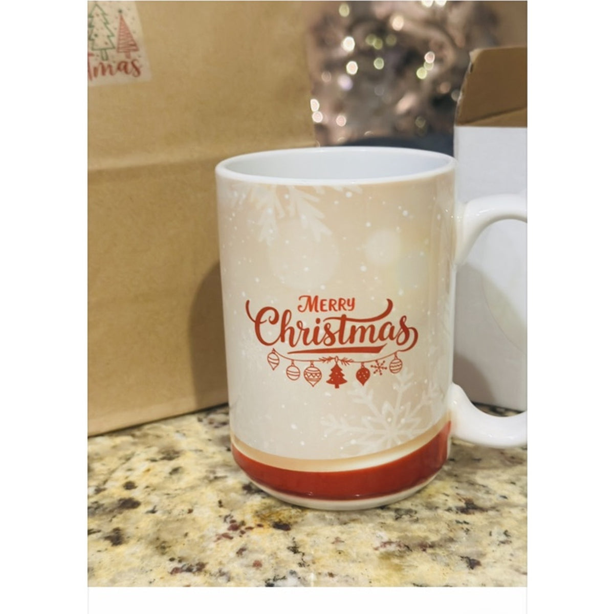 15 oz Christmas mug drinkware option for holiday gift basket