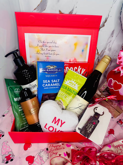 Men's Luxury Wine & Spa Gift Box - "My Love" Gift Set