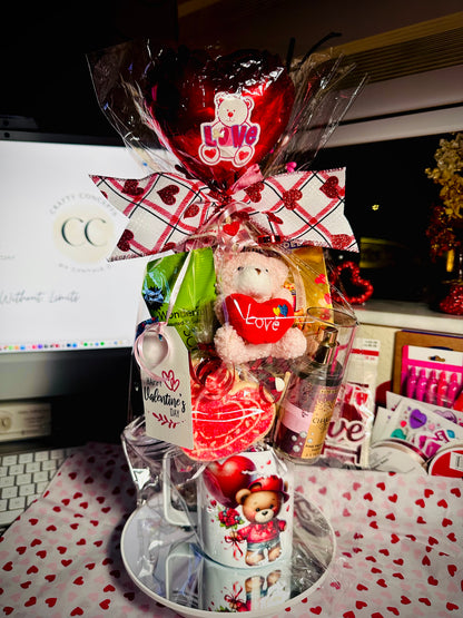 Ultimate Valentine’s Day "Sweetheart" Gift Bundle – Plush Teddy, Fragrance & Treats in Designer Mug