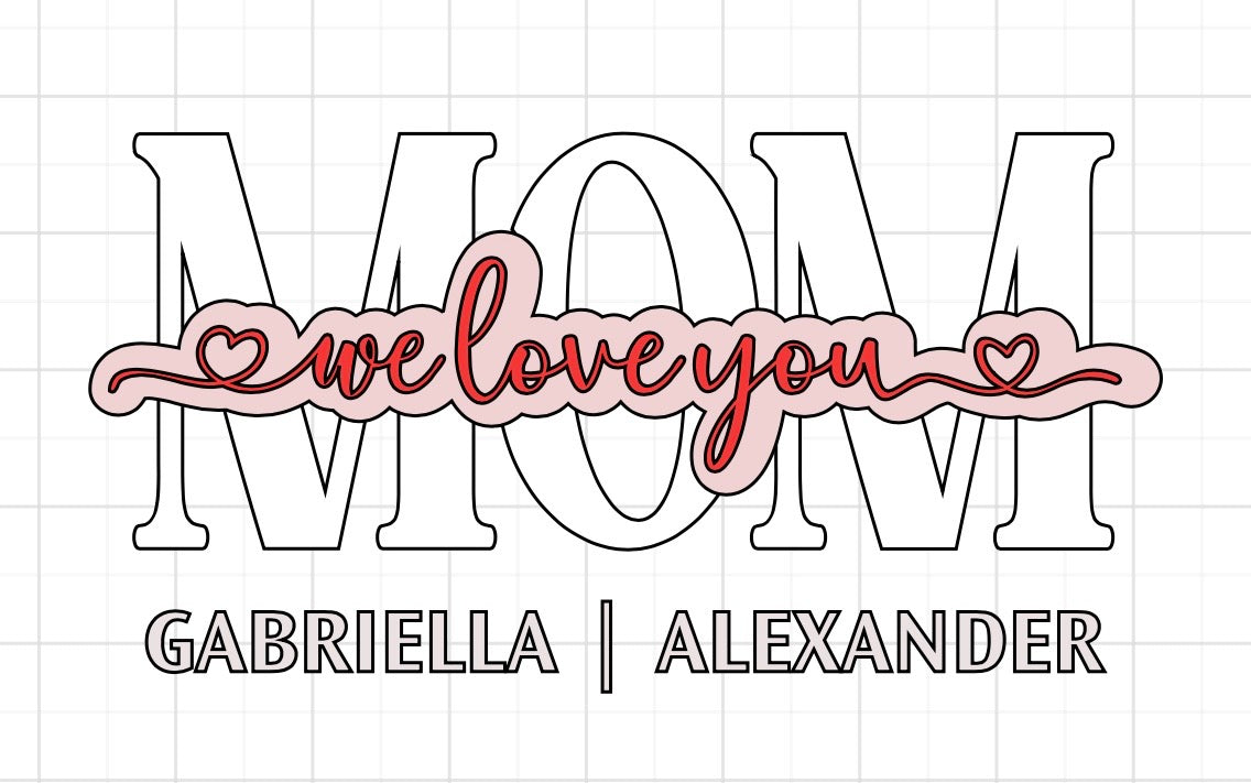 Personalized LED Shadow Box for Mom with Custom Names – Floral Light Frame Gift