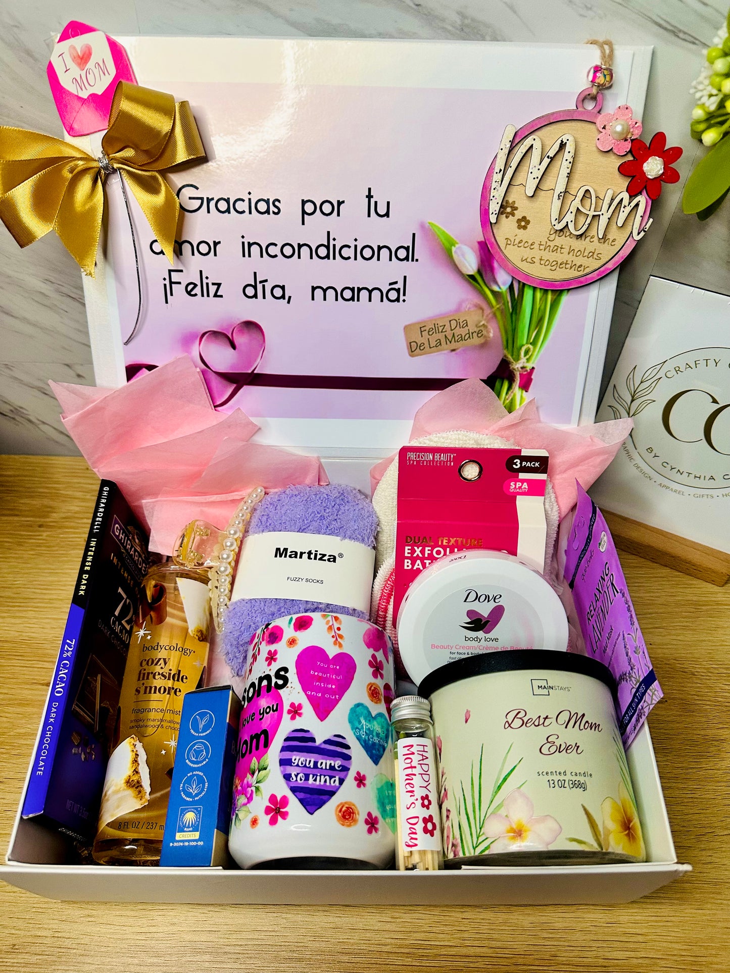 Luxury Spa Gift Box for Her | Personalized Mug & Self-Care Set | Birthday & Mom Gift