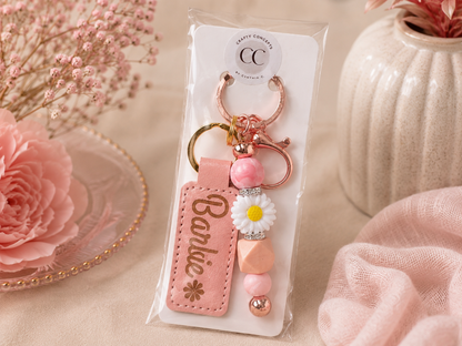 Personalized Name Keychain | Custom Acrylic & Leather Keychain | Bag Charm Gift