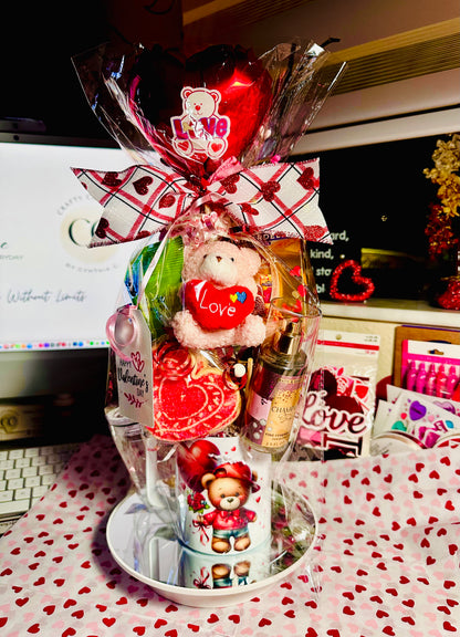 Ultimate Valentine’s Day "Sweetheart" Gift Bundle – Plush Teddy, Fragrance & Treats in Designer Mug