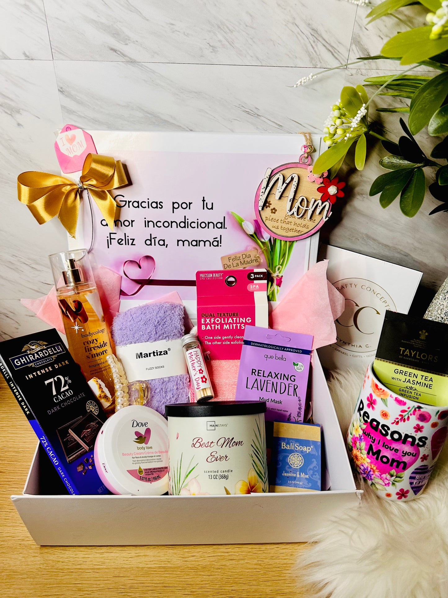 Luxury Spa Gift Box for Her | Personalized Mug & Self-Care Set | Birthday & Mom Gift