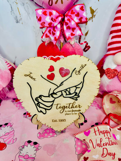 Personalized Heart-Shaped Wooden Plaque – Romantic Custom Anniversary & Valentine's Day Gift