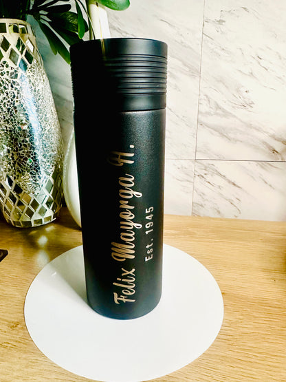 Personalized Laser-Engraved Insulated Water Bottle | Custom Name & Date Flask | 30 oz & 40 oz