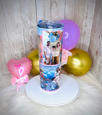 Custom Photo Tumbler | Personalized Picture Collage 20 oz Tumbler | Memory Keepsake Gift