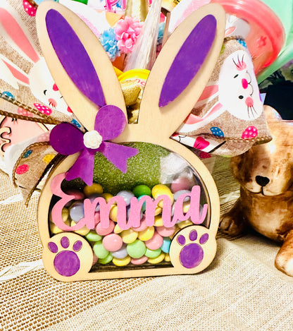 Luxury Easter basket with custom laser cut details -  personalized laser cut candy box.