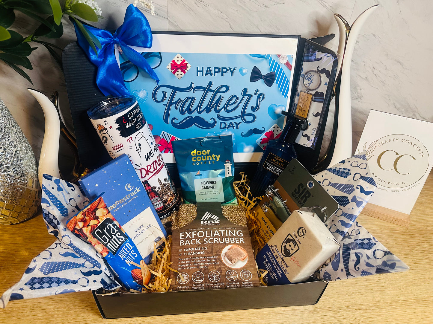 Signature Gift Box for Him | Personalized Tumbler & Men's Self-Care Set