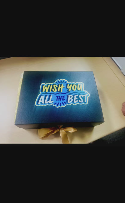 Farewell Gift Box | "Wish You All The Best" Going Away Gift for Coworker | Personalized Engraved Tumbler & Treats