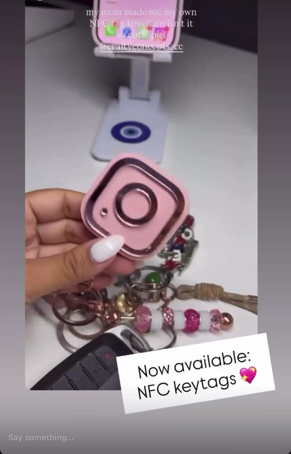 Custom NFC & QR Code Acrylic Keychain | Tap to Share Instagram, Website & Links | Small Business Networking Gift