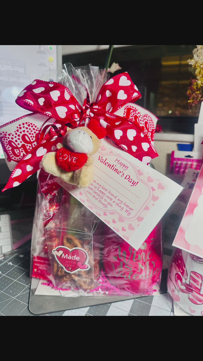 Valentine’s Day Gift Basket – Wine Mug, Plush Bear & Gourmet Treats