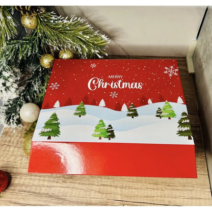 Red Merry Christmas holiday gift box packaging