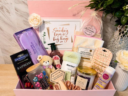 Spa gift basket for her with personalized card