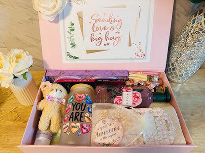 Pink self-care gift box for her