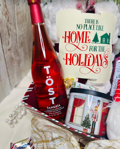 TÖST non-alcoholic sparkling beverage in deluxe Christmas gift basket